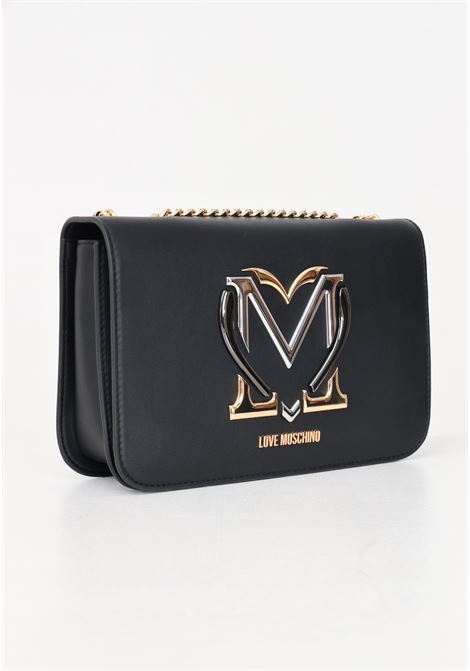 Borsa a tracolla nera da donna con logo LOVE MOSCHINO | JC4330PP0LKN0000